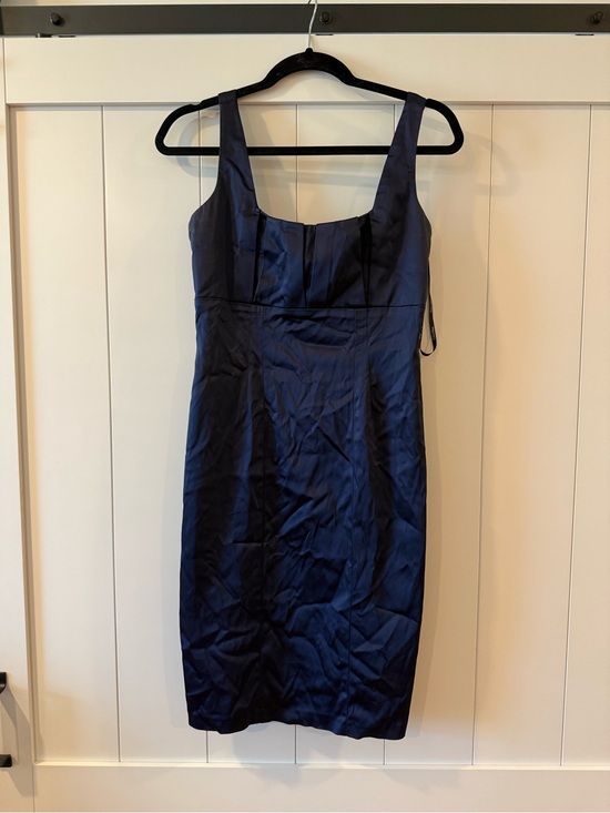 Calvin Klein Dresses & Skirts - Calvin Klein Navy Satin Square-Neck Midi Dress